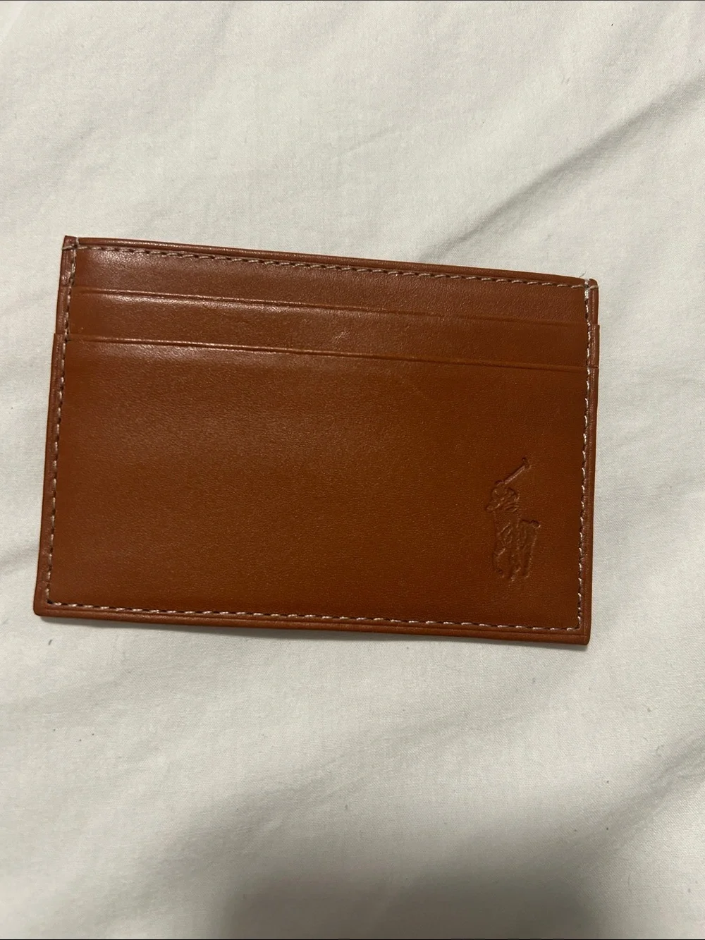 Polo by Ralph Lauren Tan Leather Money Clip Card Holder